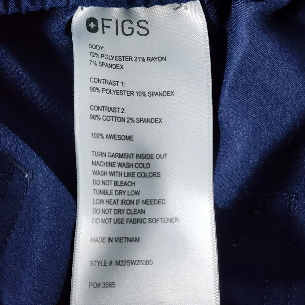 FIGS Mens Navy Blue Tansen Jogger Scrub Pants Cargo Technical Collection L/S